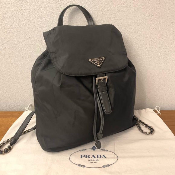 prada backpack with chain straps